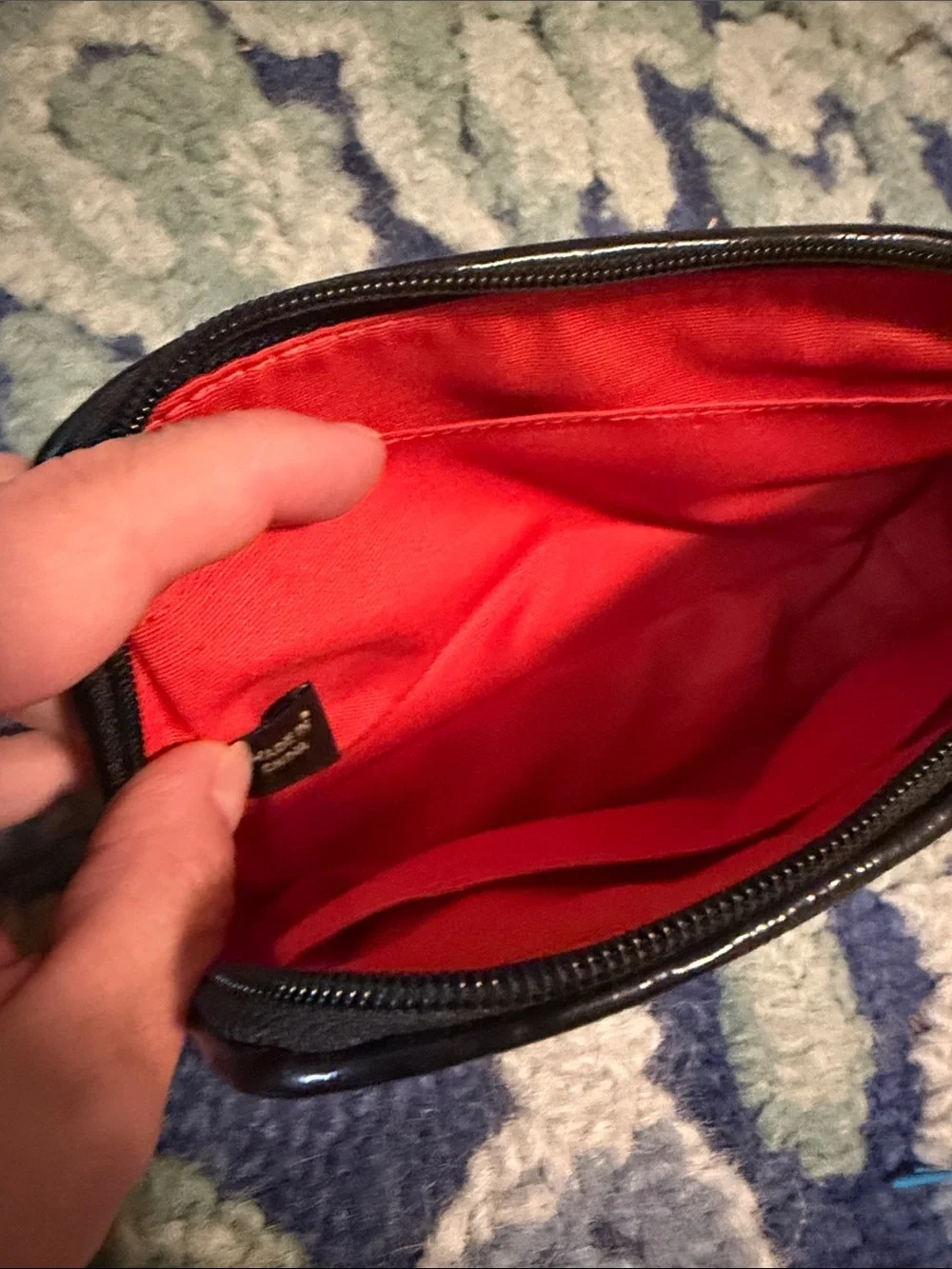 Coach Black Signature Small Zip Pouch